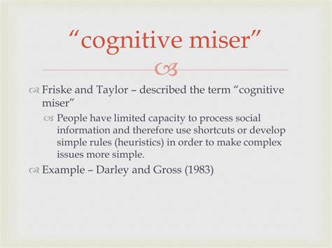 Cognitive Miser Model