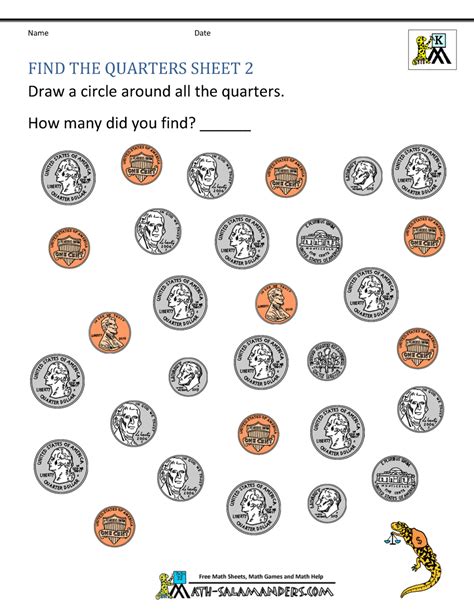 Coin Worksheets For Kindergarten Free Online Pdfs Cuemath Learn Coins Worksheet - Learn Coins Worksheet