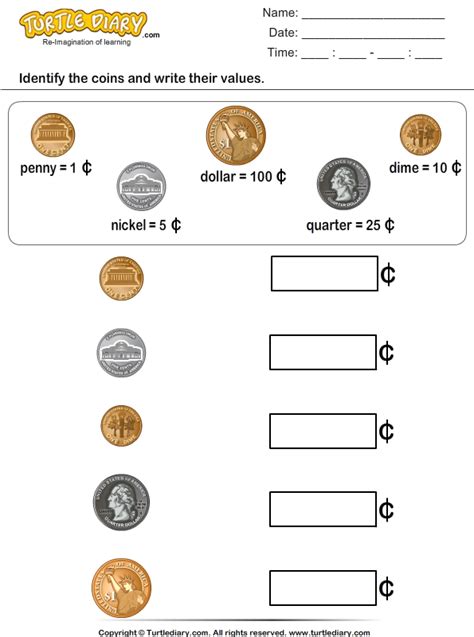 Coins Amp Values Worksheet Live Worksheets Values Of Coins Worksheet - Values Of Coins Worksheet