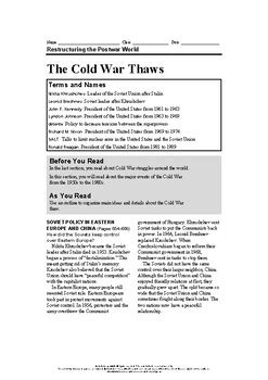 Cold War Thaws Out Guided Reading