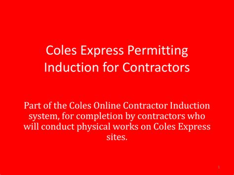 Coles Contractor Induction