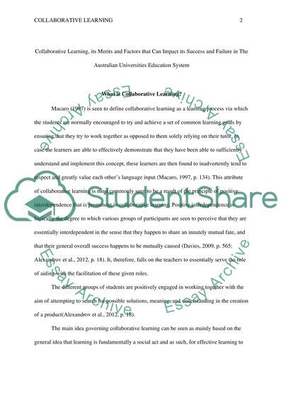 Collaborative Learning And Writing Essays On Using Small Groups In Teaching English And Composition