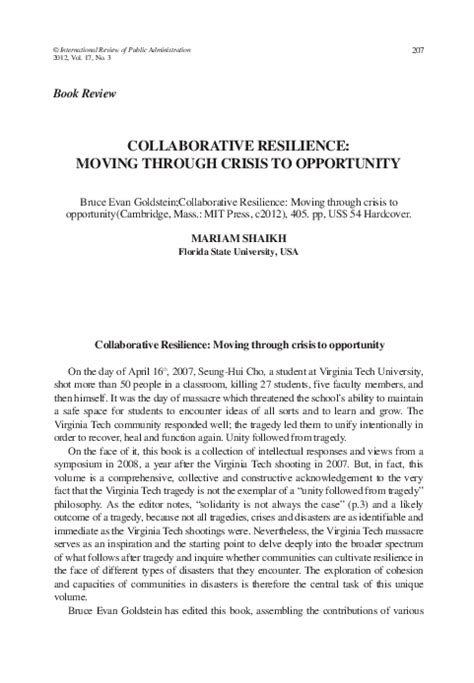 Collaborative Resilience Moving Through Crisis To Opportunity