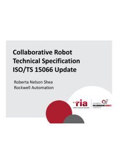 Collaborative Robot Technical Specification Iso Ts 15066