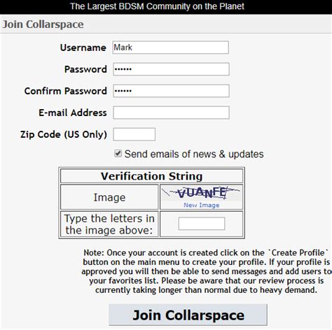 collarspace create an account email