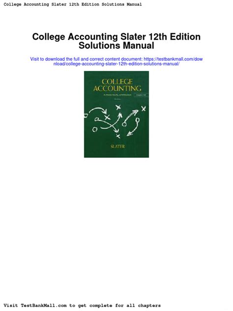 College Accounting 12th Edition Answer Key