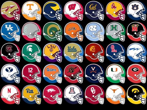 College Football Team Helmets Logo