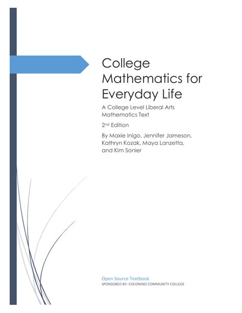 College Mathematics For Everyday Life Inigo Et Al Liberal Arts Math Worksheets - Liberal Arts Math Worksheets