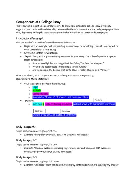College Paper Components