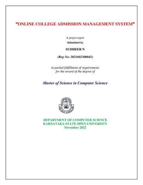 Read College Admissions System Project Documentation 