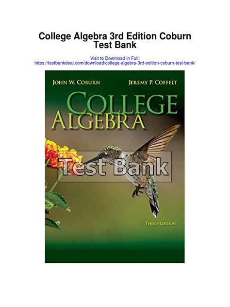 Download College Algebra 3 Edition Coburn Isbn 