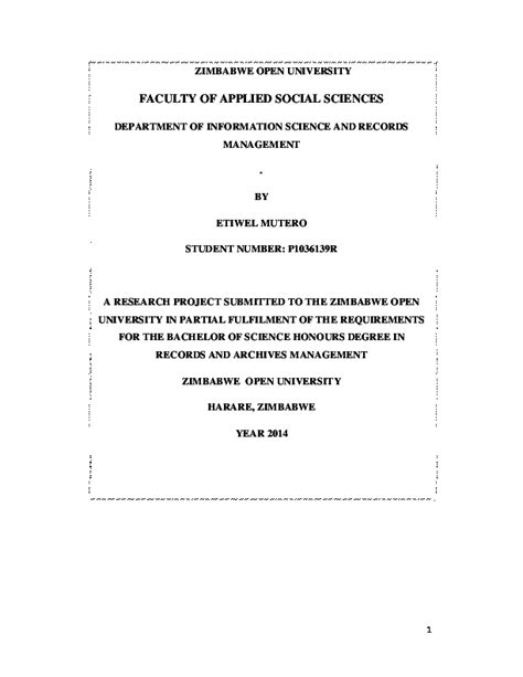 Download College University Essays In Records Library Management By Etiwel Mutero 
