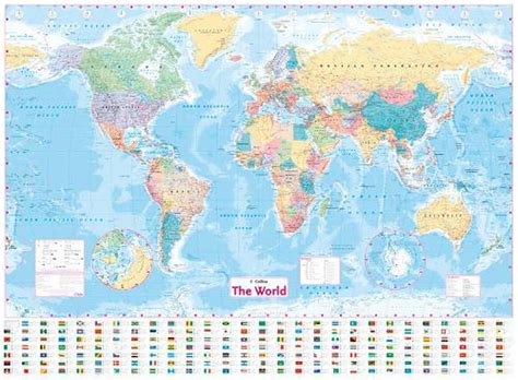 Full Download Collins World Wall Laminated Map 