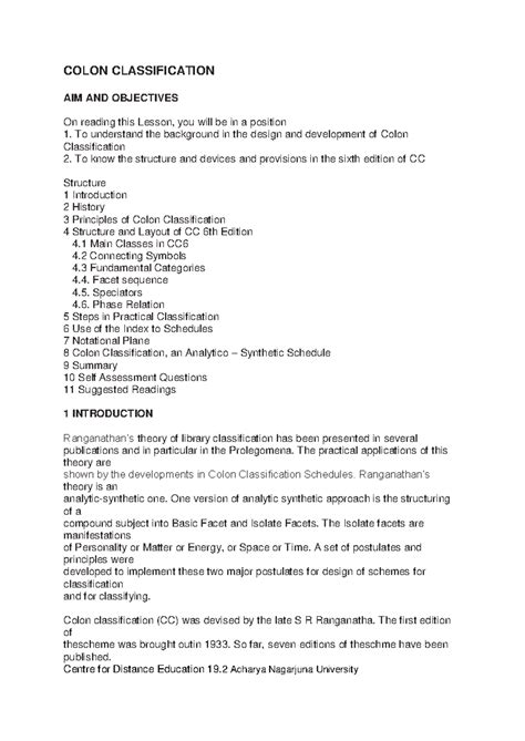 Read Colon Classification 6Th Edition 