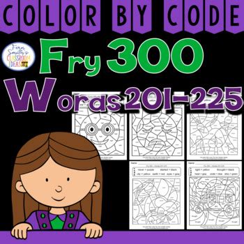 Color By Code Fry 300 Words 201 225 Fry List 3rd Grade - Fry List 3rd Grade