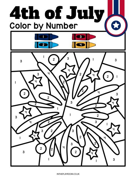 Color By Number 4th Of July   Fun 4th Of July Color By Number Printable - Color By Number 4th Of July