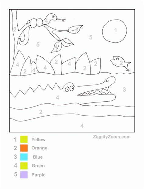 Color By Number Alligator Coloring Page Free Printable Printable Alligator Coloring Pages - Printable Alligator Coloring Pages
