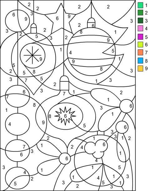 Color By Number Christmas Decoration Coloring Page Color By Number Christmas - Color By Number Christmas