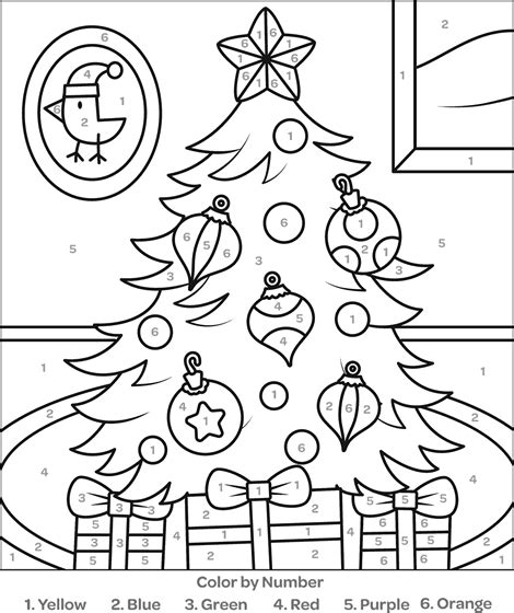 Color By Number Christmas Tree Coloring Page Crayola Christmas Colouring By Numbers - Christmas Colouring By Numbers