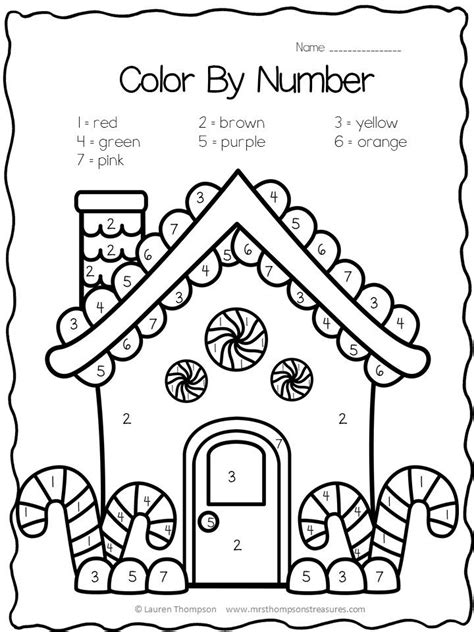 Color By Number Gingerbread House Coloring Page Gingerbread House To Color - Gingerbread House To Color
