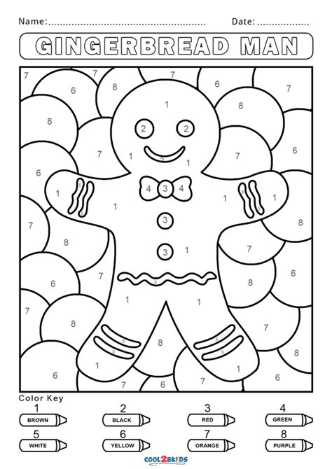 Color By Number Gingerbread Man Coloring Page Gingerbread Men Coloring Pages - Gingerbread Men Coloring Pages