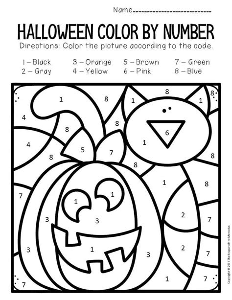 Color By Number Halloween Classroom Activity Halloween Color By Number Preschool - Halloween Color By Number Preschool