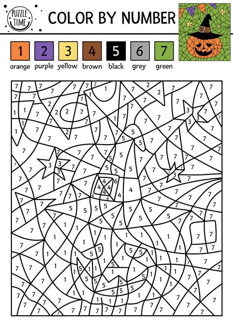 Color By Number Halloween Preparation Coloring Page Color By Numbers Halloween - Color By Numbers Halloween