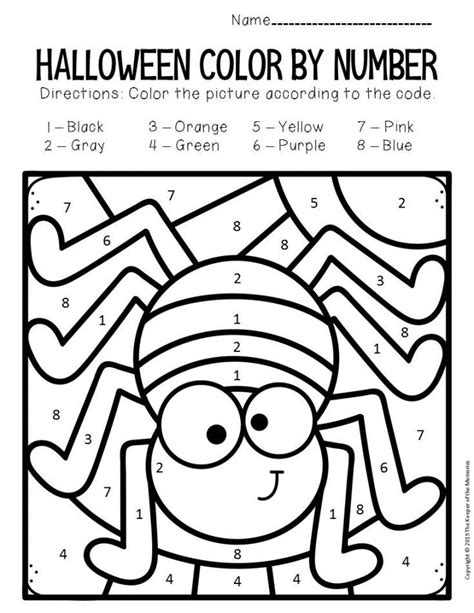 Color By Number Halloween Preschool Worksheets The Keeper Color By Numbers Halloween - Color By Numbers Halloween