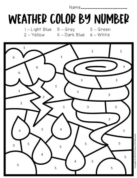 Color By Number Weather Preschool Worksheets The Keeper Preschool Weather Worksheets - Preschool Weather Worksheets
