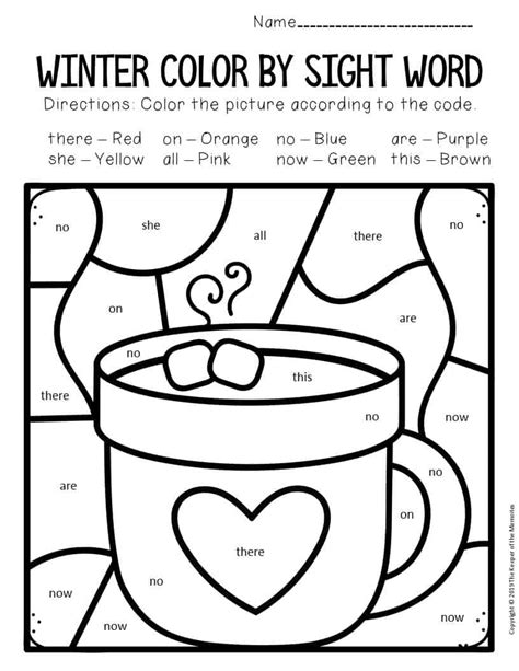Color By Sight Word Winter Kindergarten Worksheets The Winter Color Word Worksheet Kindergarten - Winter Color Word Worksheet Kindergarten