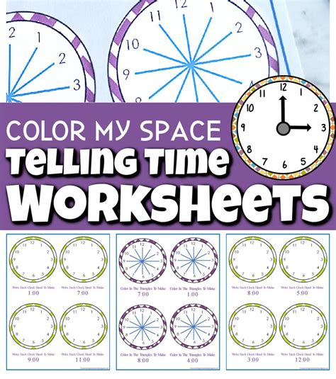 Color By Space Clock Telling Time Kindergarten Worksheets Telling Time Worksheets Kindergarten - Telling Time Worksheets Kindergarten