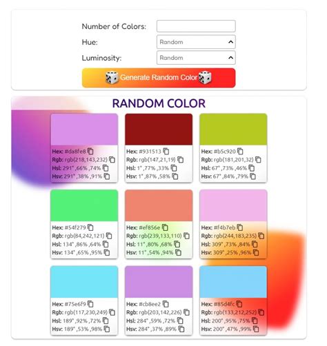 color generator random