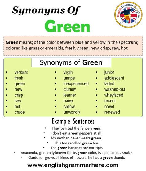 Color Green Synonym