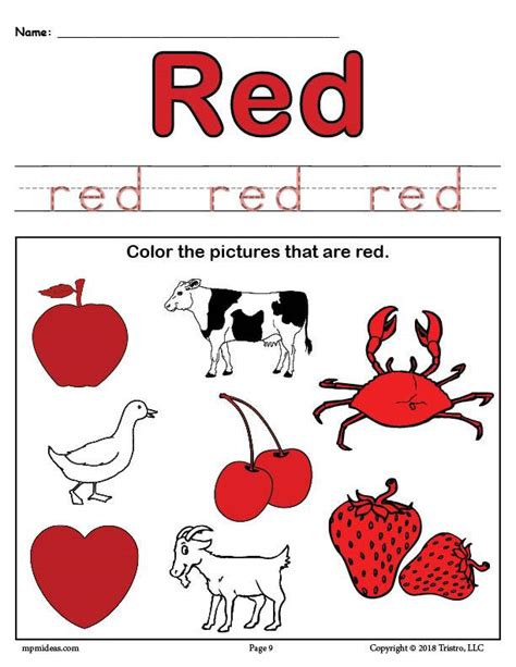 Color Red Worksheet Supplyme Red Worksheets For Preschool - Red Worksheets For Preschool