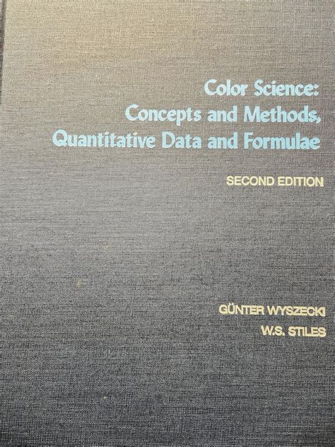 Color Science Concepts And Methods Quantitative Data And Formulae
