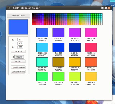 color selector hex