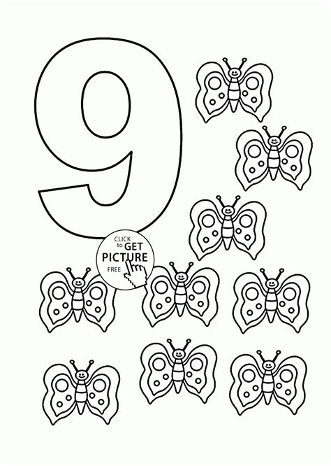 Color The Number 9 Coloring Page Twisty Noodle Number 9 Colouring Page - Number 9 Colouring Page