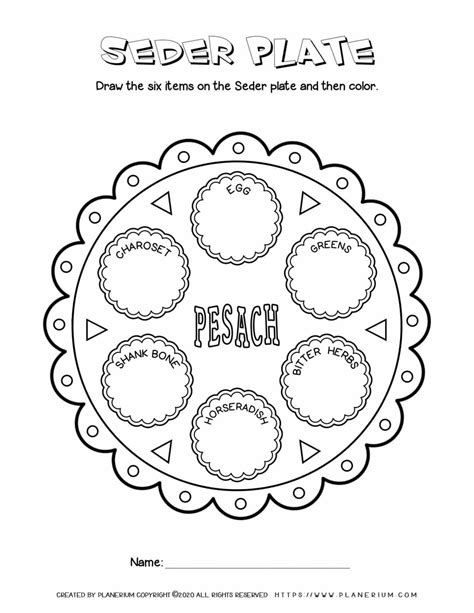 Color The Seder Plate Worksheet Education Com Seder Plate Coloring Pages - Seder Plate Coloring Pages