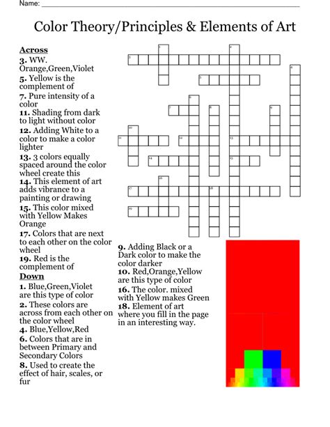 Color Theory Crossword By Art Kids Teachers Pay Color Theory Crossword Puzzle Answer Key - Color Theory Crossword Puzzle Answer Key