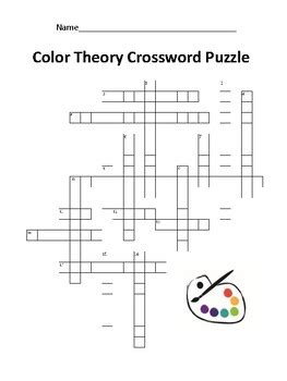 Color Theory Puzzles And Vocabulary Guide Tpt Color Theory Crossword Puzzle Answer Key - Color Theory Crossword Puzzle Answer Key