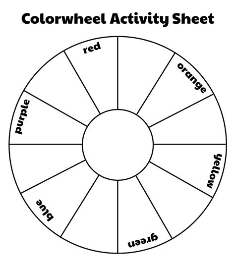 Color Wheel Worksheet All Kids Network Color Wheel Worksheet   Kindergarten - Color Wheel Worksheet + Kindergarten
