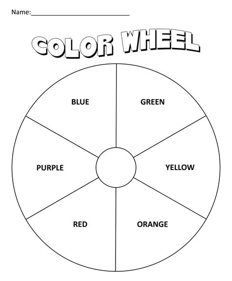 Color Wheel Worksheet   Kindergarten   Color Wheel Art Class - Color Wheel Worksheet + Kindergarten