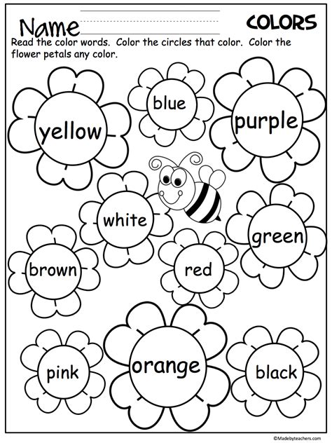 Color Word Worksheets For Preschool Cinebrique Kindergarten Color Words Worksheets - Kindergarten Color Words Worksheets