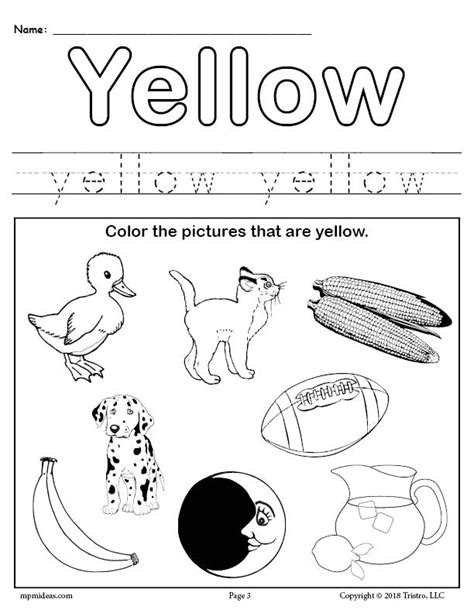 Color Yellow Worksheet Supplyme Yellow Worksheets For Preschool - Yellow Worksheets For Preschool