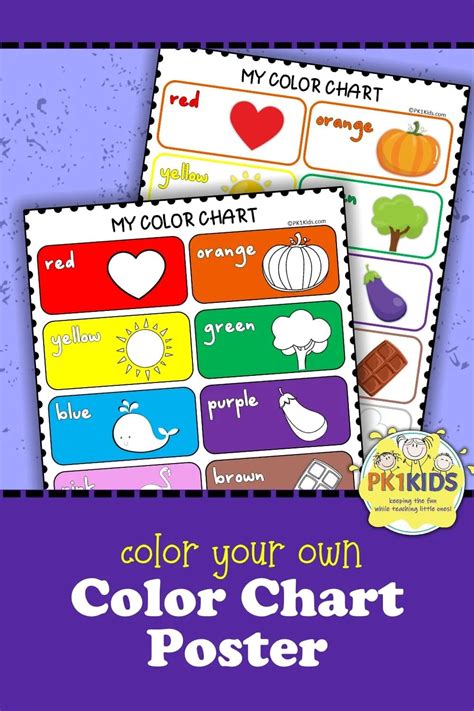 Color Your Own Preschool Color Chart Amp Poster Color Chart For Kindergarten - Color Chart For Kindergarten