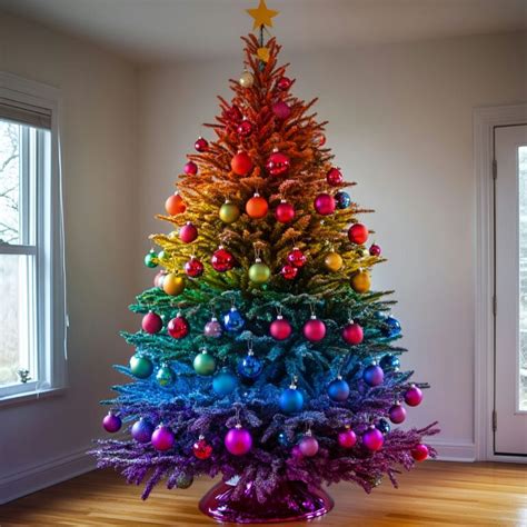 colored christmas trees