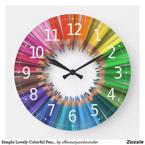 Colored Pencil Clock Etsy Clock Drawing With Color - Clock Drawing With Color