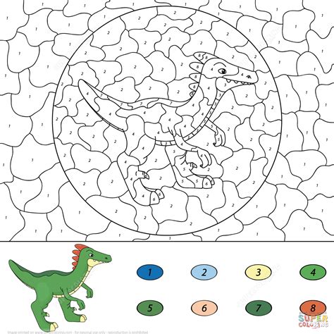 Colorful Dinosaur Paint By Numbers Numeral Paint Kit Dinosaur Colour By Numbers - Dinosaur Colour By Numbers