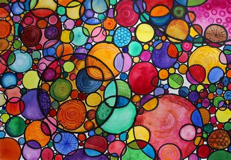 Colorful Glass Circles Paint By Numbers Canvas Paint Color By Number Circles - Color By Number Circles