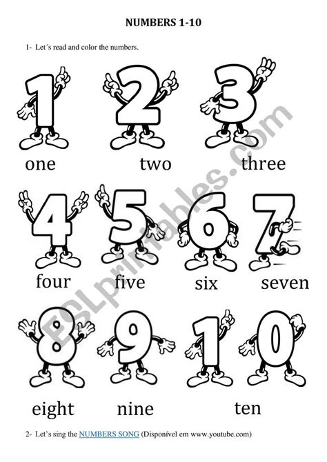 Coloring Numbers 1 10 English Esl Worksheets Pdf Coloring Numbers 110 - Coloring Numbers 110